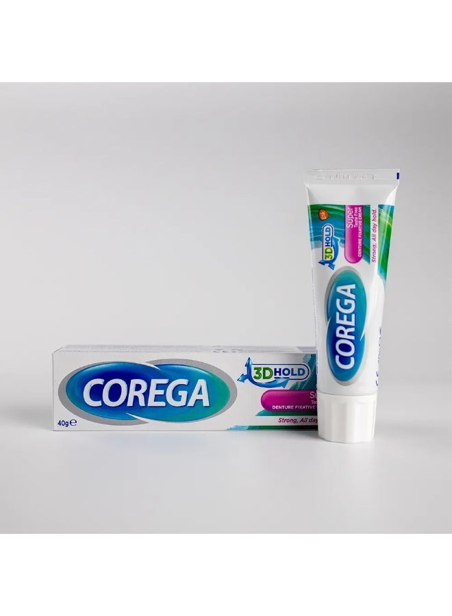 FlavaNaturals Corega Super Flavor Free Denture Adhesive Cream 12 Hour Hold 40g - Image 3